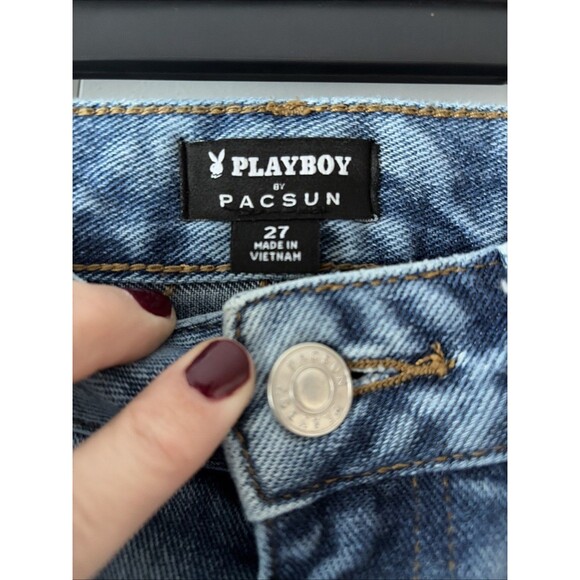 Playboy By PacSun Light Blue Back Slash Boyfriend Jeans sz 27 - Picture 5 of 5